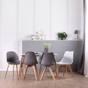 La mesa de comedor rectangular Gless es de estilo nórdico y minimalista. Se convierte en la elección segura si eres un apasionado del diseño escandinavo y tienes un espacio reducido. De líneas rectas