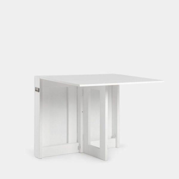 La mesa plegable rectangular blanca Anika es la mesa ideal para espacios pequeños