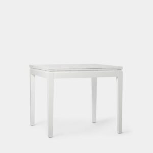 La mesa de comedor cuadrada extensible Dina en madera color blanco es perfecta para salones