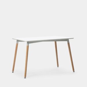 La mesa de comedor rectangular Gless es de estilo nórdico y minimalista. Se convierte en la elección segura si eres un apasionado del diseño escandinavo y tienes un espacio reducido. De líneas rectas