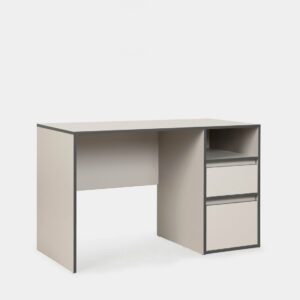 Aprovecha al máximo cada día de trabajo con el escritorio Kamila. Equipado con un hueco superior y dos cajones espaciosos