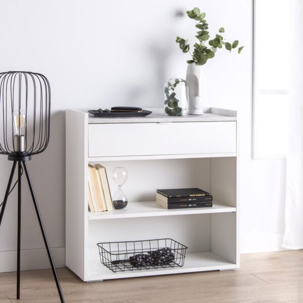 es la elegancia en estado puro. Es una pieza de diseño propio creada por el equipo de Klast Home. De estilo nórdico este mueble recibidor dispone de un cajón superior dónde guardar aquello que desees